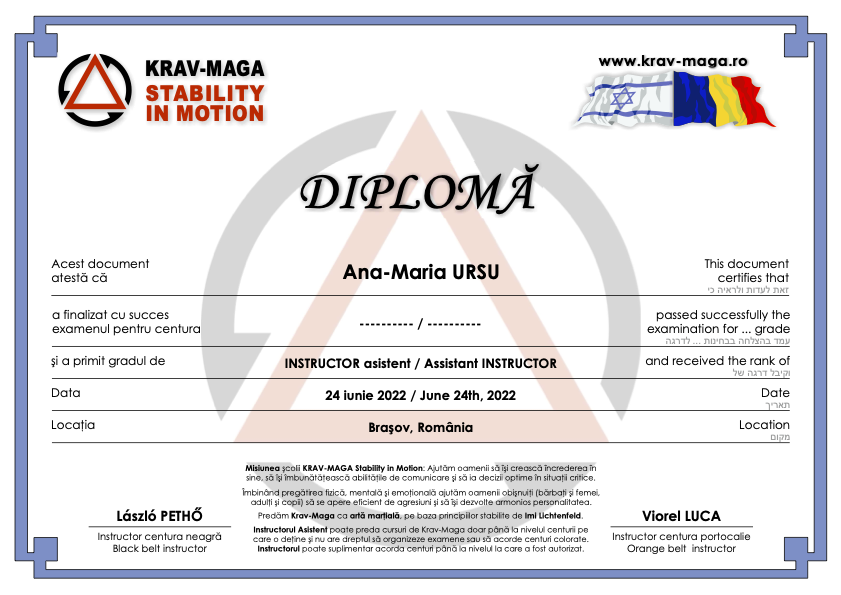 Ana-Maria URSU – asistent instructor